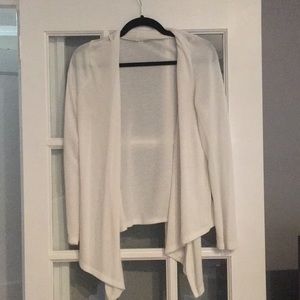 White open front cardigan